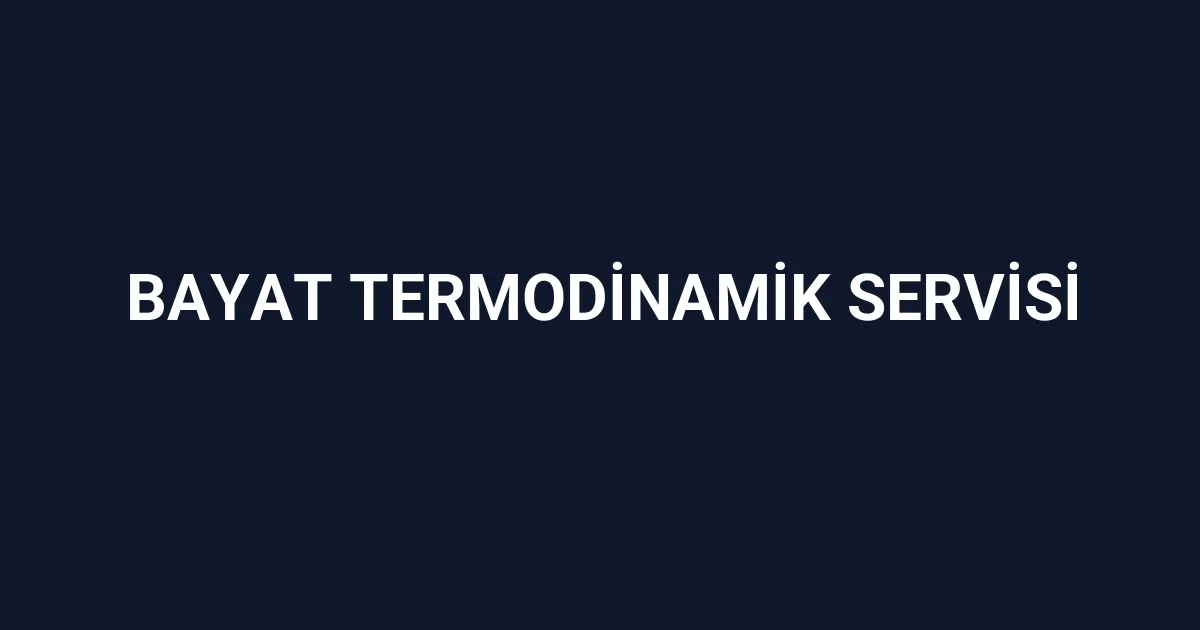 Bayat Termodinamik Servisi